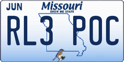 MO license plate RL3P0C
