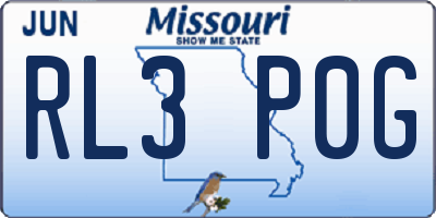 MO license plate RL3P0G