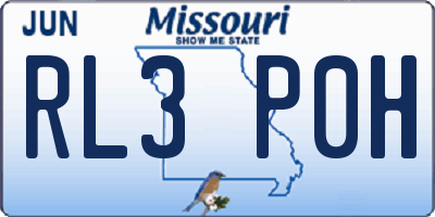MO license plate RL3P0H