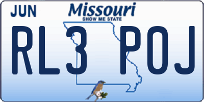 MO license plate RL3P0J