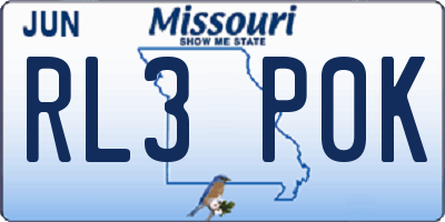 MO license plate RL3P0K