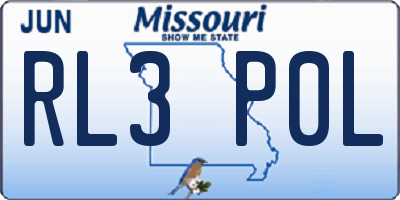 MO license plate RL3P0L