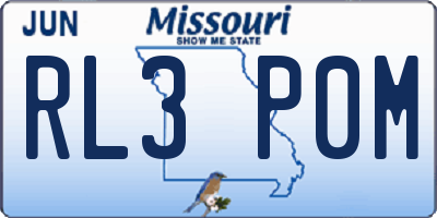 MO license plate RL3P0M