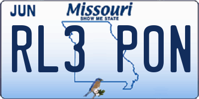 MO license plate RL3P0N