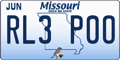 MO license plate RL3P0O