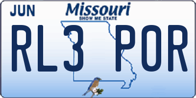 MO license plate RL3P0R