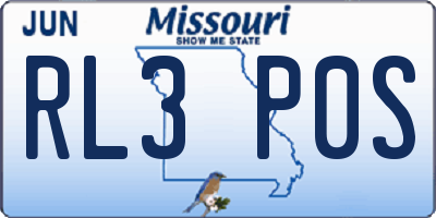 MO license plate RL3P0S