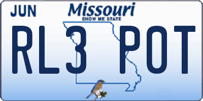 MO license plate RL3P0T