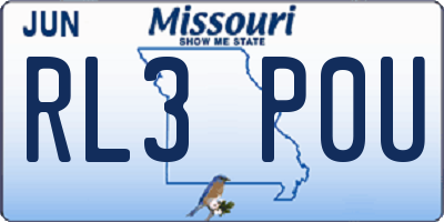 MO license plate RL3P0U