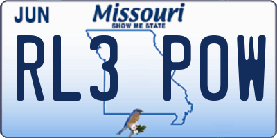 MO license plate RL3P0W