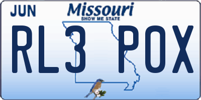 MO license plate RL3P0X