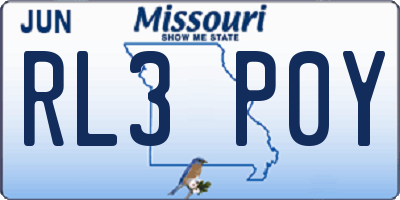 MO license plate RL3P0Y
