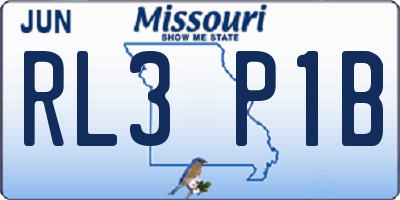 MO license plate RL3P1B