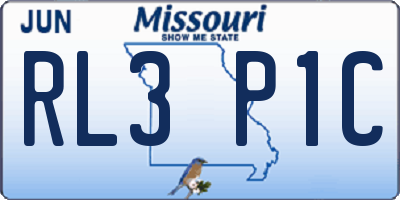 MO license plate RL3P1C