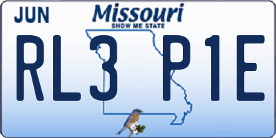 MO license plate RL3P1E
