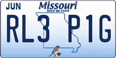 MO license plate RL3P1G