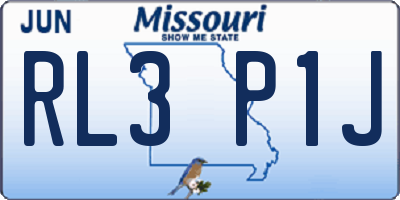 MO license plate RL3P1J