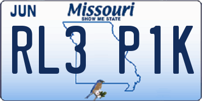 MO license plate RL3P1K