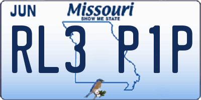 MO license plate RL3P1P