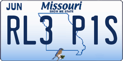 MO license plate RL3P1S