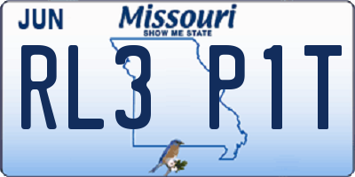 MO license plate RL3P1T