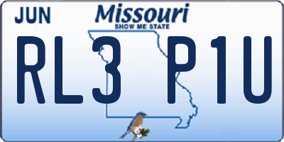 MO license plate RL3P1U
