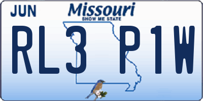 MO license plate RL3P1W