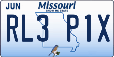 MO license plate RL3P1X