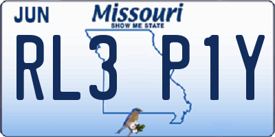 MO license plate RL3P1Y