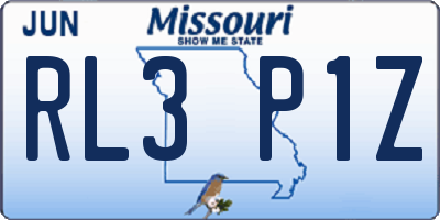 MO license plate RL3P1Z