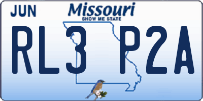 MO license plate RL3P2A