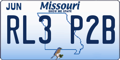 MO license plate RL3P2B