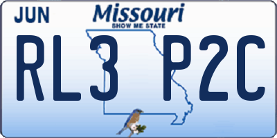 MO license plate RL3P2C