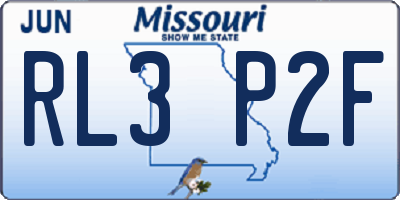 MO license plate RL3P2F