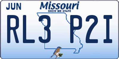 MO license plate RL3P2I