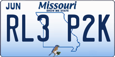 MO license plate RL3P2K