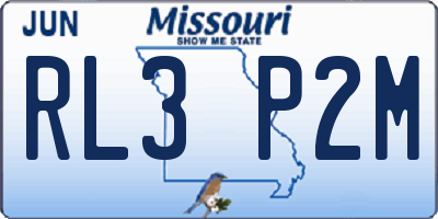 MO license plate RL3P2M