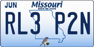 MO license plate RL3P2N