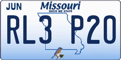 MO license plate RL3P2O