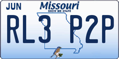 MO license plate RL3P2P
