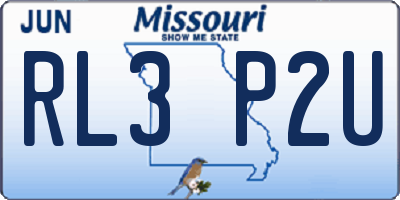 MO license plate RL3P2U