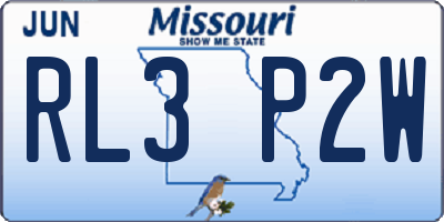 MO license plate RL3P2W