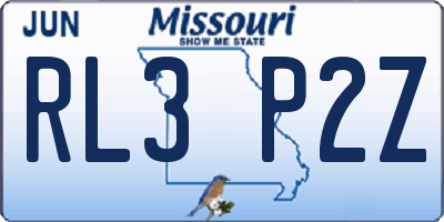 MO license plate RL3P2Z