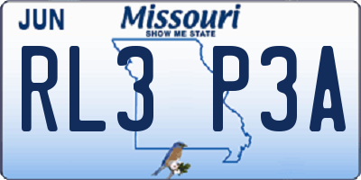 MO license plate RL3P3A
