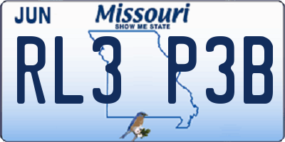 MO license plate RL3P3B