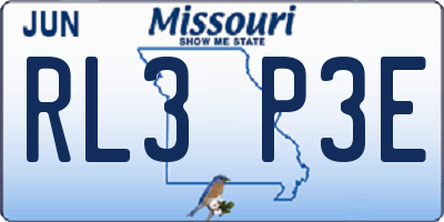 MO license plate RL3P3E