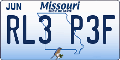 MO license plate RL3P3F