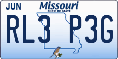 MO license plate RL3P3G