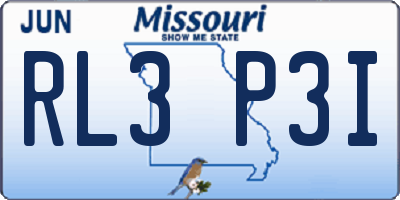 MO license plate RL3P3I