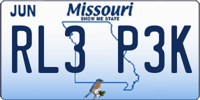 MO license plate RL3P3K